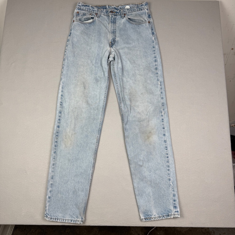 Thrashed Vintage Levis 550 Relaxed Fit‎ Jeans Light Wash Made in USA W34 L36 90s